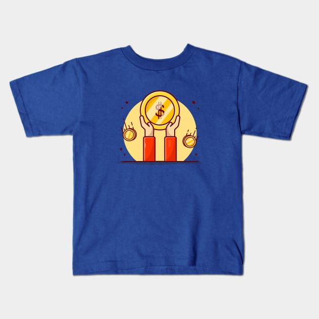 Hands With Money Bag And Gold Coin Kids T-Shirt by Catalyst Labs